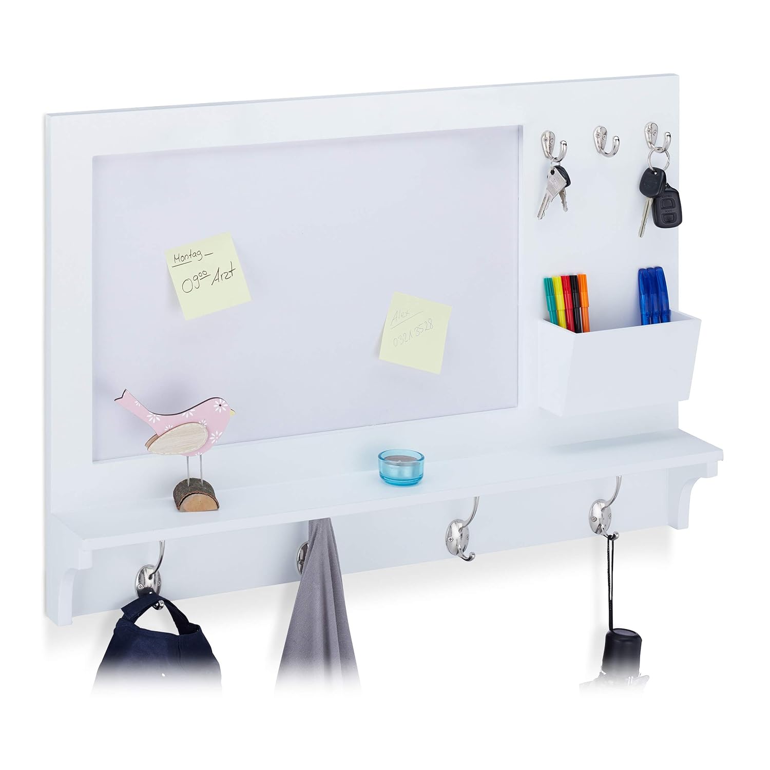 grau zum Aufhängen schmal Behälter Relaxdays Wandgarderobe mit