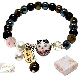Lucky Cat Bracelet, Good Luck Charm Bracelet for Women, Elegant Wrist Jewelry with Lucky Cat Pendant