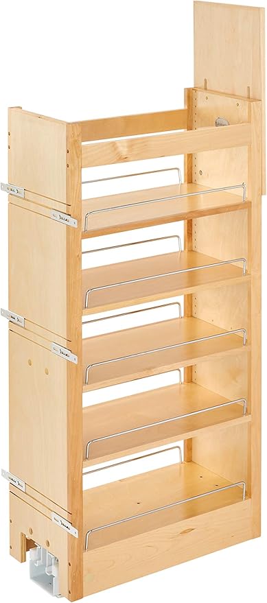 Rev-A-Shelf 11 in W X 43 in H Wood Pantry Pullout Soft Close, Natural