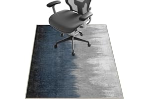 SAIKOOWA Chair Mat for Hardwood Floor,48"*36" Under Desk Mat for Rolling Computer Chair &Low Pile Carpet Floor,Anti-Slip Floor Protector for Home Office Abstract Blue Grey