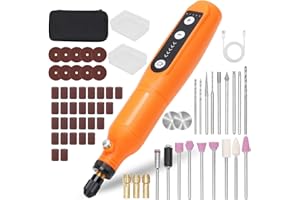 Mini Cordless Rotary Tool 5 Speed Mini Grinder Electric Detail Sander Engraving Pen with 61 Accessories for Sanding, Polishin