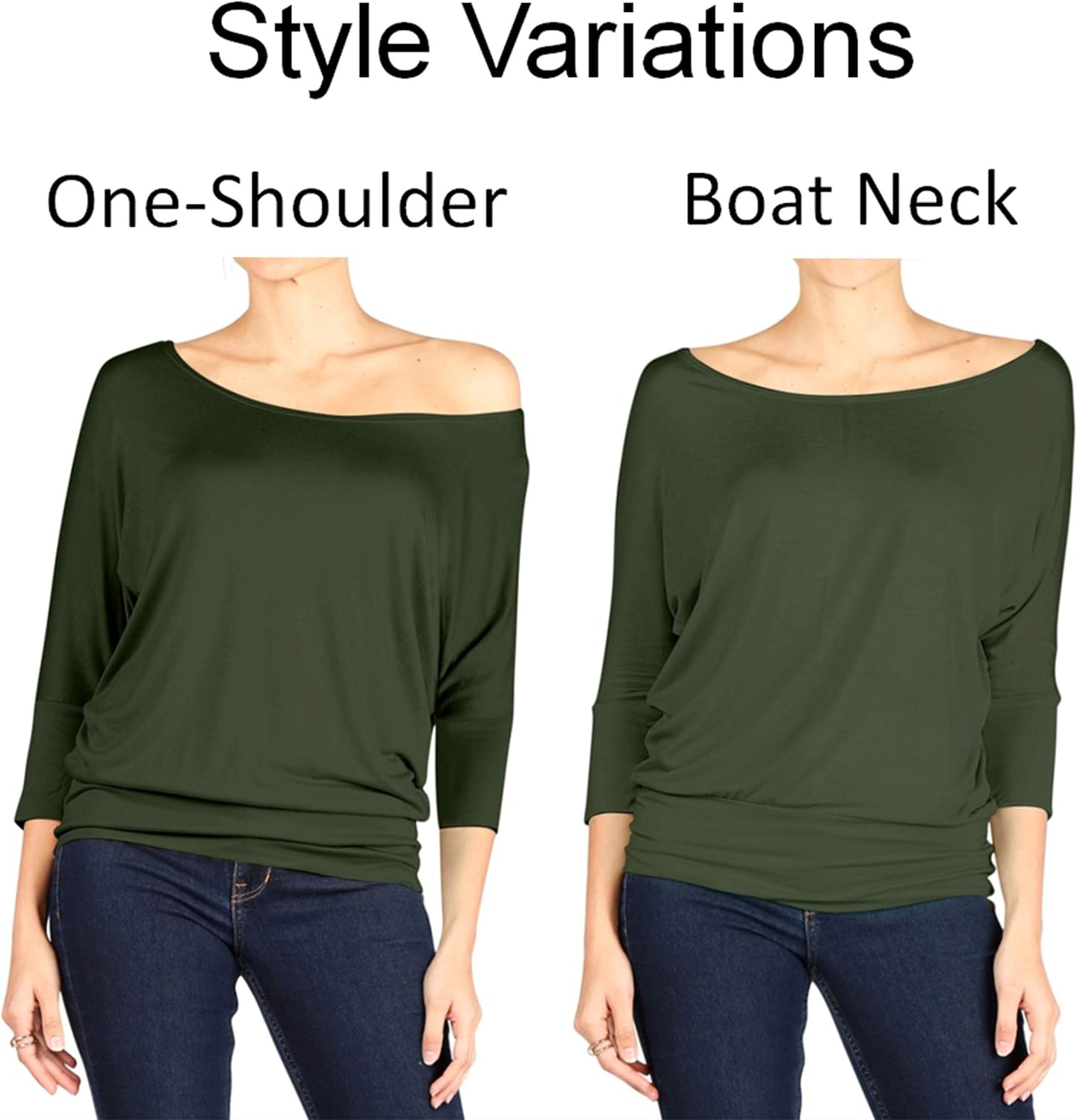 Dolman Tops for Women Sexy Off The Shoulder Tops Banded Waistband Shirts 3/4 Sleeves Regular and Plus Size Tops at  Women’s Clothing store