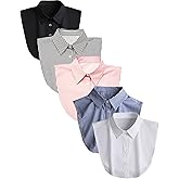 AruiLeo Women's 5pcs Striped Detachable Dickey Collar Half Shirts Blouse False Collar Top for Women Outfits