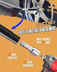 7 Spline Lug Nut Key, 1/2" Drive Impact Socket Fit