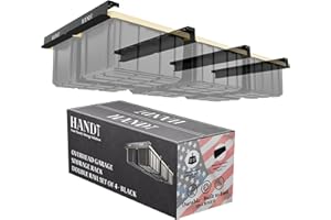 HANDT Overhead Garage Storage Rack, Connectable Heavy Duty Metal Ceiling Rails For Garage Storage Organization Shelving Syste
