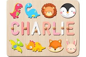 GifXify Personalized Name Puzzle - Custom Wooden Puzzle for Toddlers 1-3 - Unique Baby Shower, Christmas & 1st Birthday Gift 