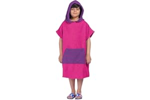 ALLEN & MATE 100% COTTON Kids Hooded Towel Poncho - 380 GSM, Safety Certified | Oversized Changing Robe for Boys & Girls