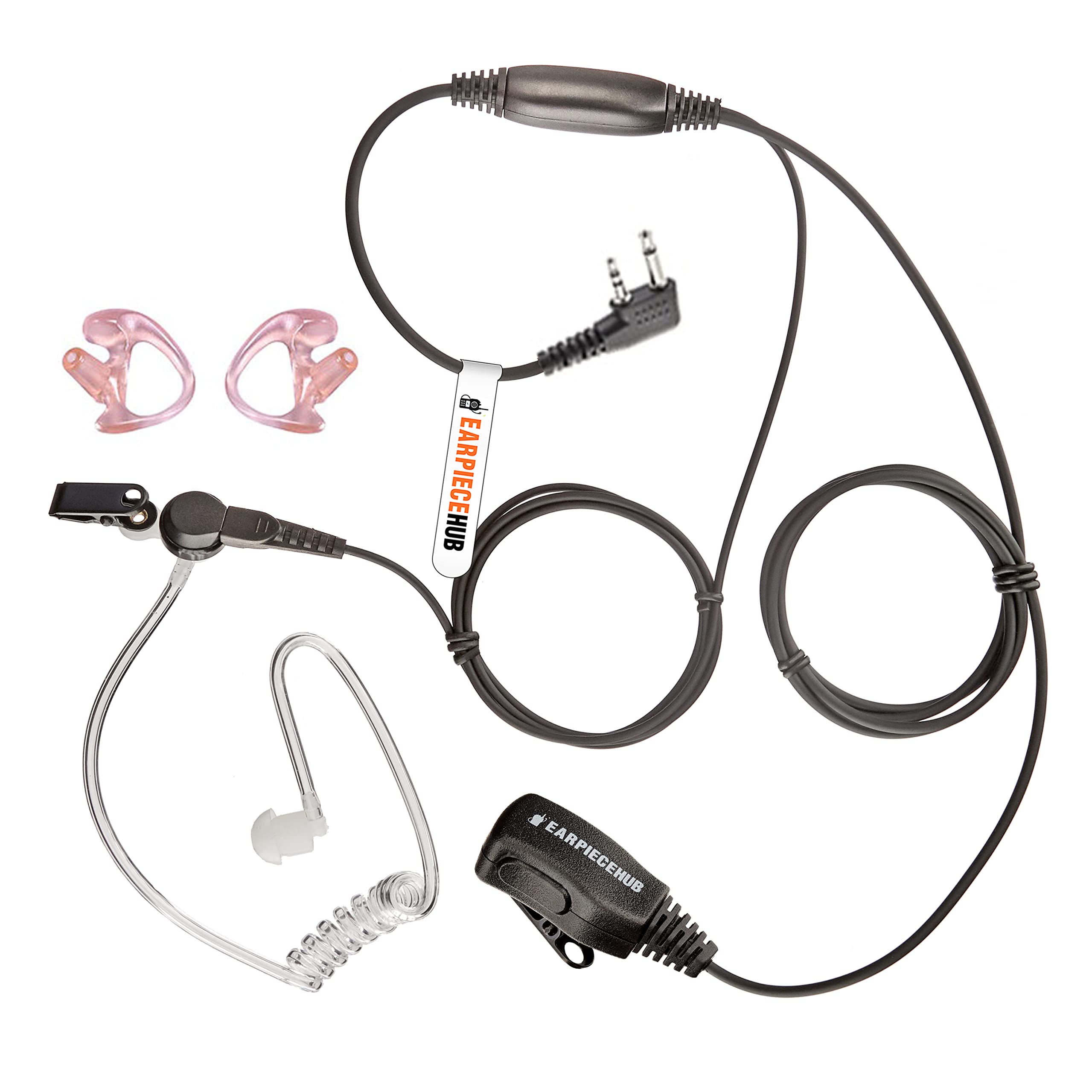 Compatible with ICOM RADIO COVERT EARPIECE (RIGHT ANGLE 2 PIN) WITH EARMOULDS