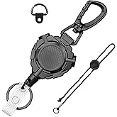Ezcora CB Mic Holder Retractable Microphone Keeper Heavy Duty CB Radio Retractable Hanger Tether, 32" Stainless Steel Cord, 1