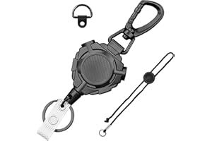 Ezcora CB Mic Holder Retractable Microphone Keeper Heavy Duty CB Radio Retractable Hanger Tether, 32" Stainless Steel Cord, 1