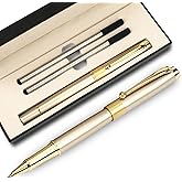 YIVONKA Ballpoint Pen Black Refill,Luxury Ballpoint Line width 0.5mm,Best Ball Pen Gift Set for Men & Women Professional Executive,Office,Nice BallPens Classy Gift Box (Gold)