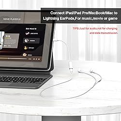 LMUBOY USB-C Male to Lightning Female Audio Adapter
