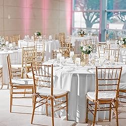 Pesonlook 8 Pack White Round Tablecloth 90
