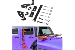 Sunluway Hi Lift Jack Mount Hood Hinge/ Door Hinge Bracket for Jeep Wrangler JK JKU JL JLU 2007-2024