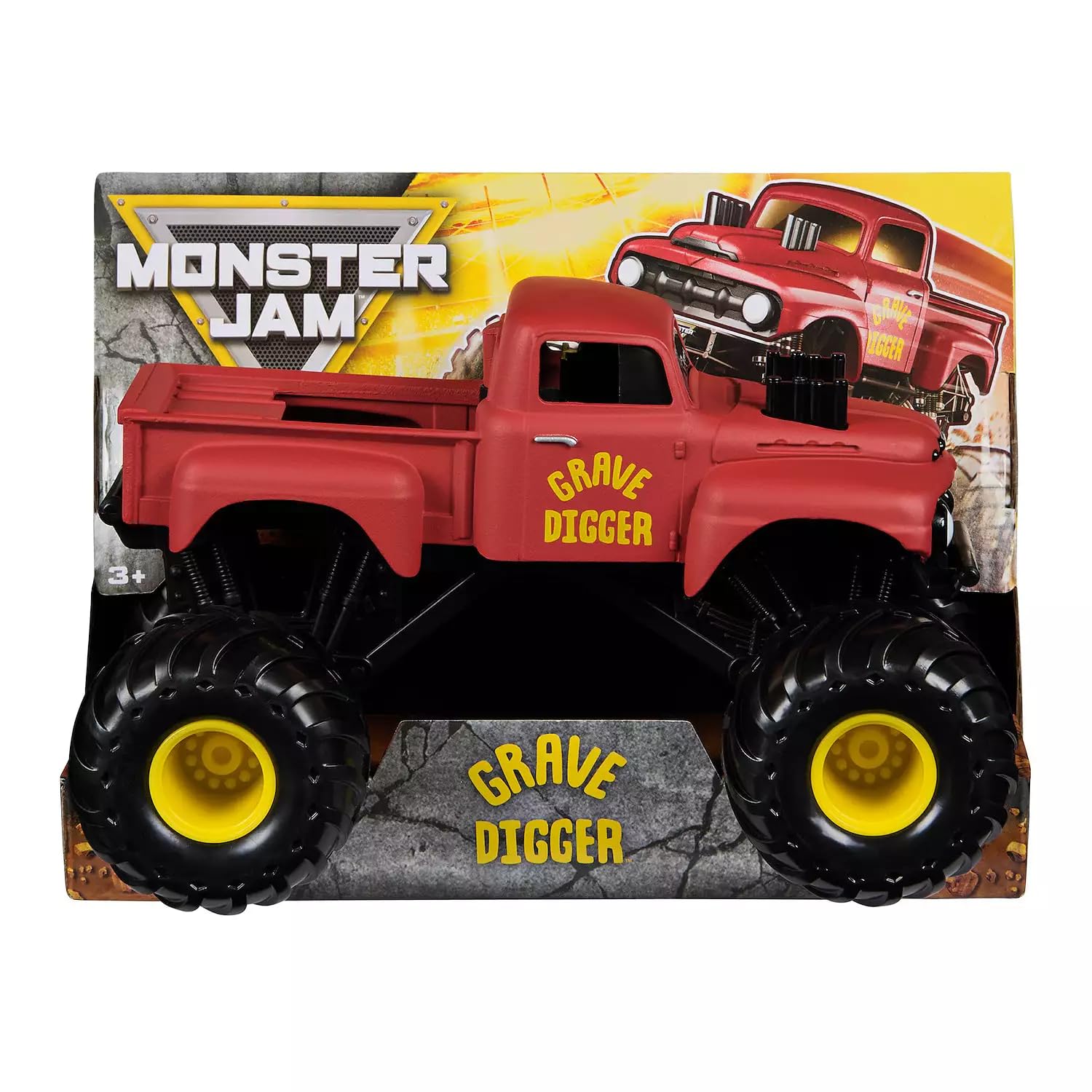 Monster Jam Official Grave Digger Monster Truck, Red Classic Edition, 1:24 Scale Cast Vehicle, Collectable Toy for Trucks Aged 3+