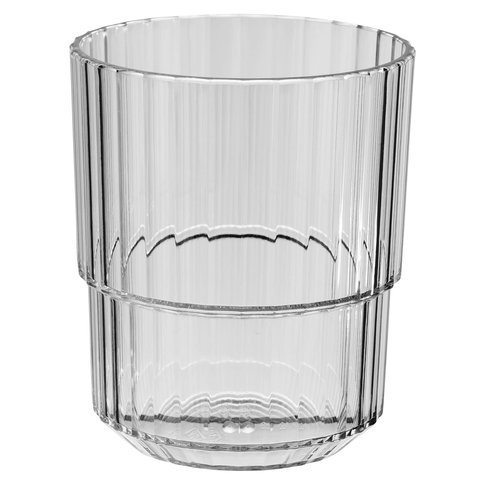 APS Linea Drinking Cup Tritan Plastic Drinking Glass with 300 ml, BPA-Free, Stackable, Shatterproof Reusable Glass, Reusable and Dishwasher Safe, French Grey