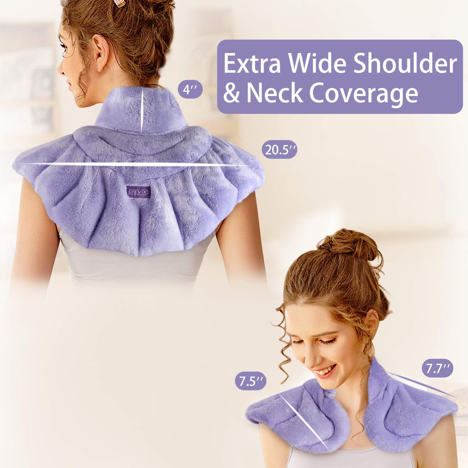 REVIX Microwave Heating Pad for Neck Shoulders and Back Pain Reliefwith Moist Heat, Weighted Microwavable Heated Neck Wrap Warmer: Health & Personal Care