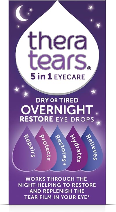 TheraTears Overnight Restore Dry Eye Drops 10ml Preservative Free 5 in 1