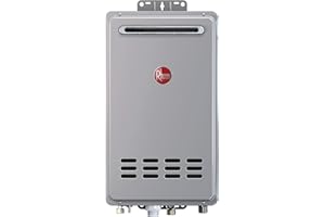 Rheem RTG-84XLN-1 Mid-Efficiency 8.4GPM Outdoor Natural Gas Tankless Water Heater, Gray