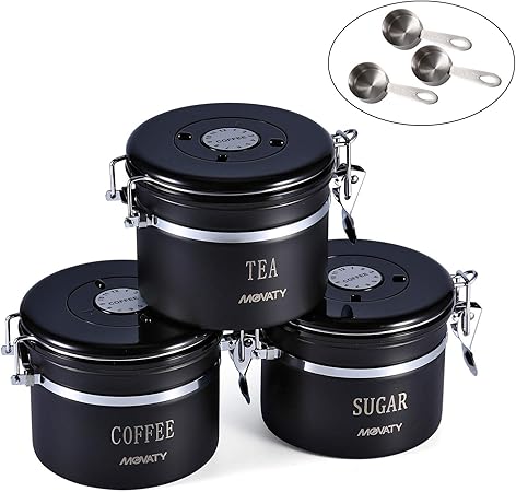 airtight tea coffee sugar containers