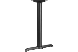 Flash Furniture 5" x 22" Restaurant Table T-Base with 3" Diameter Table Height Column, Commercial T-Base Cast Iron Restaurant Table Base, Black