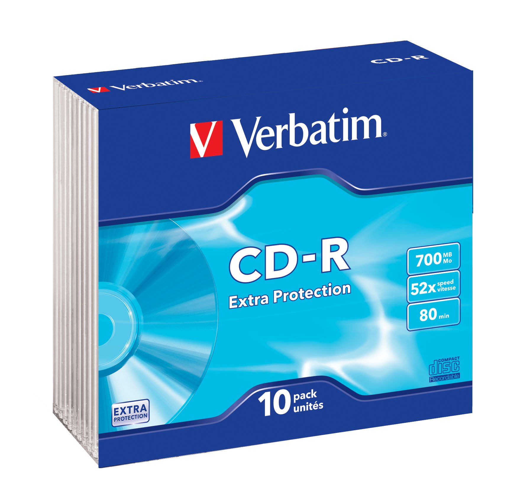 Verbatim 43415 CD-R Slim Jewel Case (Pack of 10), red