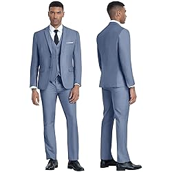 Men's Suits Slim Fit 3 Piece Suit Set Denim Blue