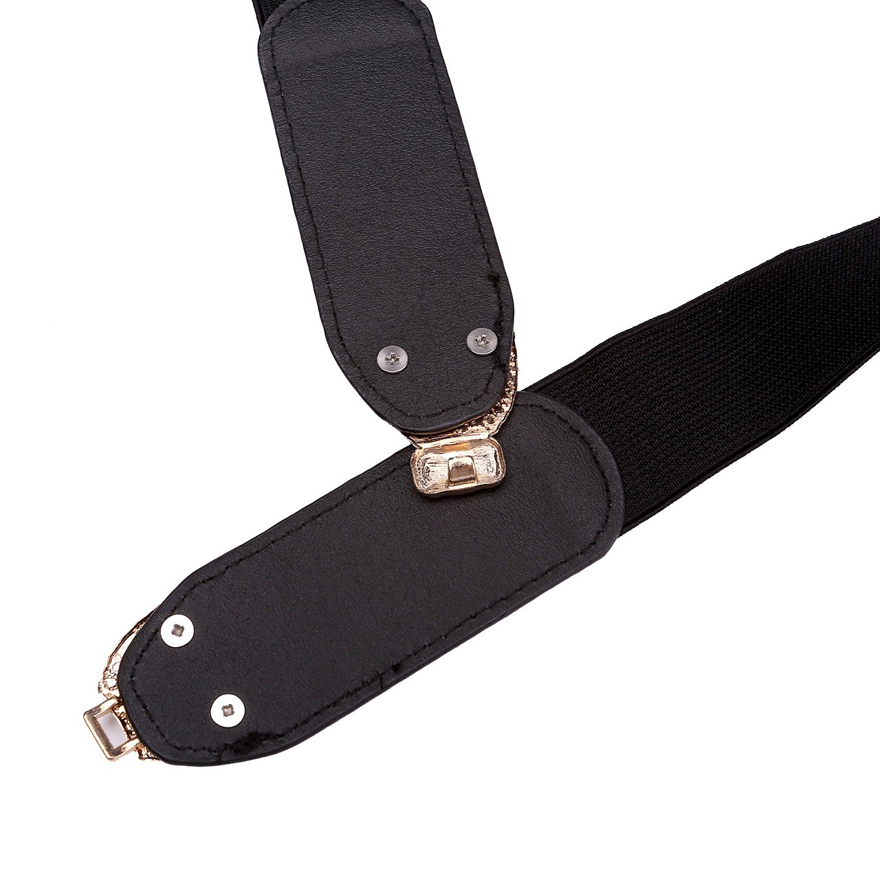 CHIC DIARY Womens Belt Elastic Stretch Cinch Waistband Ornament Lady Cummerband (#03-Bowknot buckle)