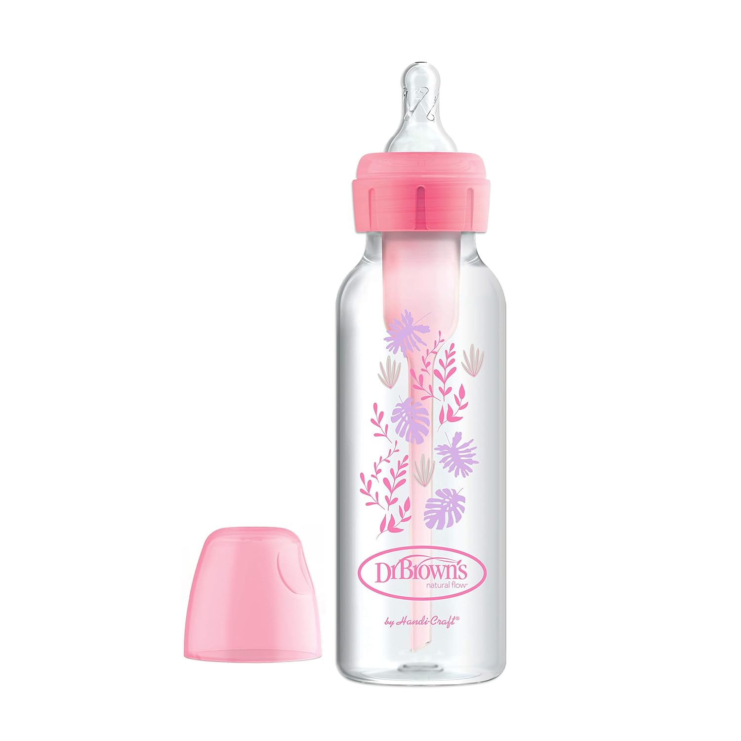 Dr. Brown's Options+ Baby Bottles, 8 oz/250ml, Narrow Bottle, Pink Floral Designs, 4 Pack : Baby