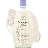 Aveeno Baby Calming Comfort Bath, Body &amp; Hair Wash, Tear Free, 18 fl. oz | Soothing Lavender and Vanilla Scent, Natural Oat Extract, Body &amp; Hair Wash, No Added Parabens or Phthalates