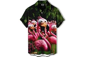 DADDYLOCO Men's Hawaiian Shirt Button Down Funny Printed Casual Short Sleeve Summer Beach Party BBQ Shirts