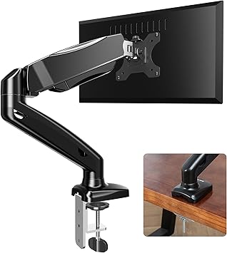 Eono Support Moniteur Bras De Bureau Pour Ecran Pc Lcd Led Oled 13 27 Pouce Avec Ressort A Gaz Ergonomique Inclinable Pivotante A Hauteur Ergonomique Reglable Amazon Fr High Tech