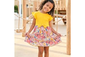 Girls Dress Girl Summer Dress Floral High Low Ruffle Sleeve Bow Casual Party School Spring Fashion Outfit