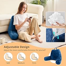 Sasttie Reading Pillow for Bed, Velvet Back Support