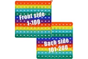 PETBSNVB Double Side 1 100 200 Pop it, Chart, Numbers, Row Counter Knitting Crochet, Stitch Counters Crocheting Square Popper Fidget Sensory Toy, Educational Tool, Great Gift for Birthdays, Christmas