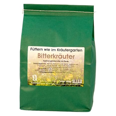 Natusat Kräutermischung Bitterkräuter 1000 g - Kräuter Pferde/Ergänzungsfutter für Pferde