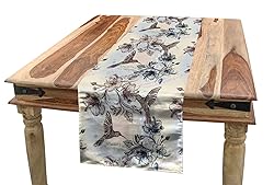 Ambesonne Hummingbird Table Runner, Birds and