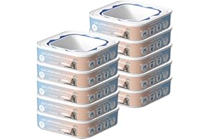 FUNUNCAT Cat Litter Refill Bags Cartridge Compatible with Litter Cat Genie Standard, Plus, XL+ and XL Pail Refills, Odor Control Cat Litter Bags, Pet Waste Bags Box Accessories, 10 Pack