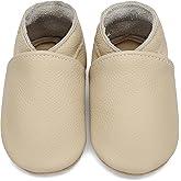 Aijoviko Genuine Leather Baby Booties Soft Sole Toddler Walking Shoes Flexible&Breathable Baby Slippers for First Walkers Boys Girls