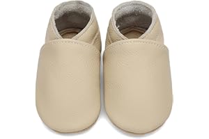 Aijoviko Genuine Leather Baby Booties Soft Sole Toddler Walking Shoes Flexible&Breathable Baby Slippers for First Walkers Boys Girls