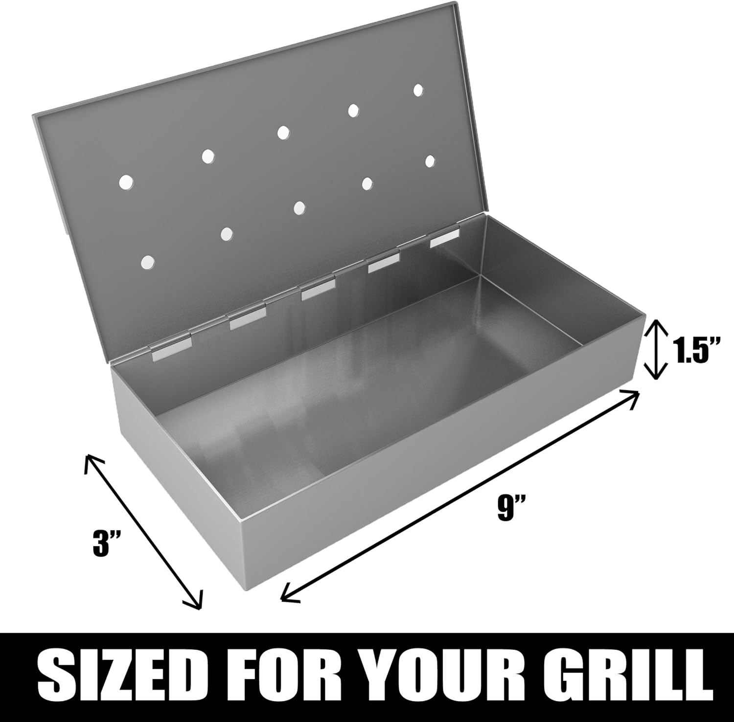 Cave Tools Smoker Box for BBQ Grill Wood Chips - 25% Thicker Stainless Steel Won't WARP - Charcoal & Gas Barbecue Meat Smoking with Hinged Lid - Best Grilling Accessories & Utensils Gift for Dad : Garden & Outdoor