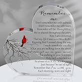 Yookeer Bereavement Gifts Acrylic Remembrance Gift for Loss, Bird Style | Acrylic Heart Shape, Red Cardina, Memorial Sympathy Gifts for Loss, Condolence Keepsake for Mom Dad Grandma Friend