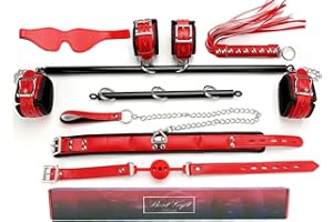 Spreader Expandable Black Bar Set with 14pcs Kit, Red Adjustable Straps for Home Gyms Yoga Pilate Trainning