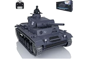 wheelfun Heng Long RC German Panzer III L 1/16 7.0 Upgraded RTR Tank - Metal Tracks, 340 Rotating Turret, Infrared Combat, Metal Barrel, BB Shooting, Airsoft, Idle Smoking 3848, US in Stock