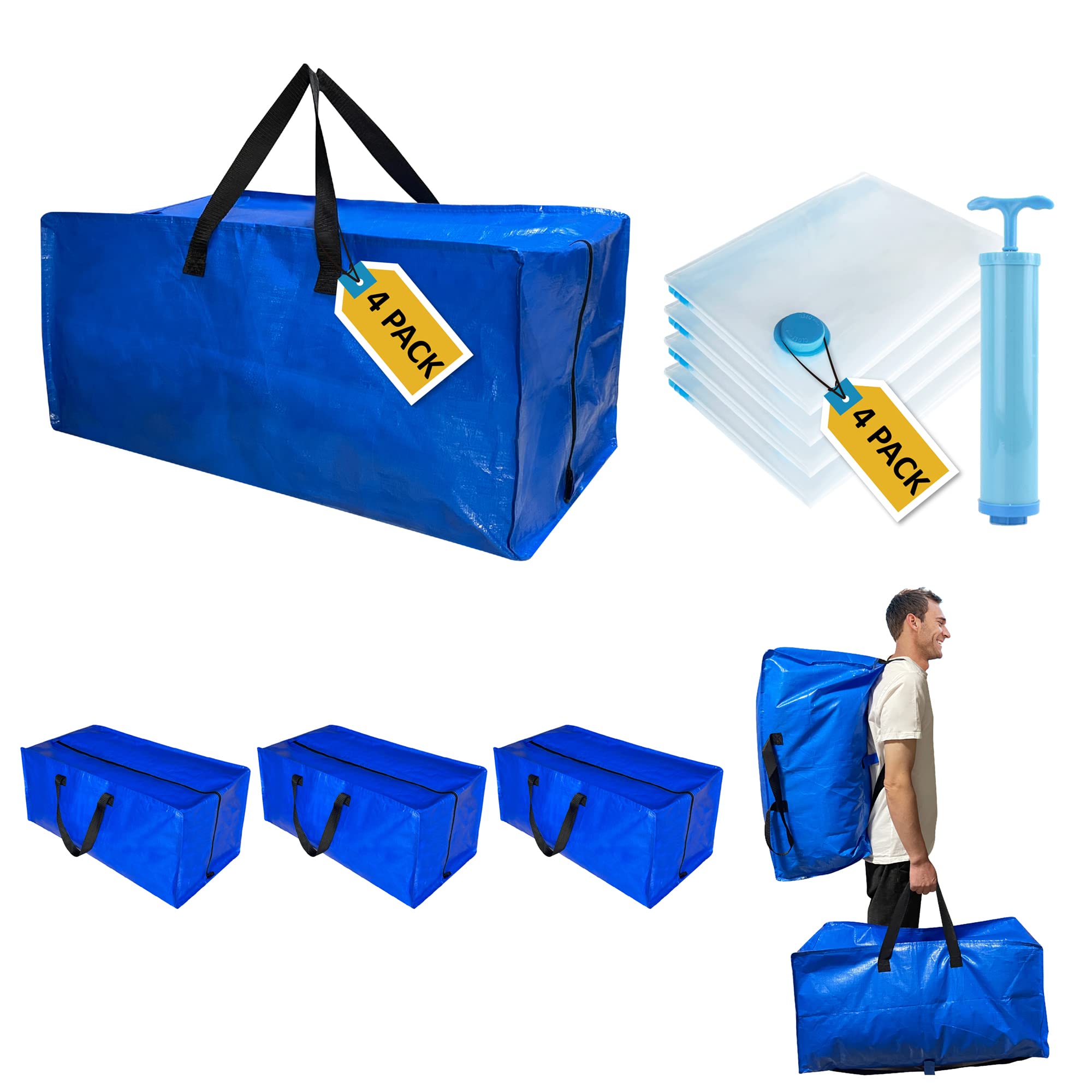 66 Gallon Extra Large Storage Bags, Huge Moving Bags Heavy Duty