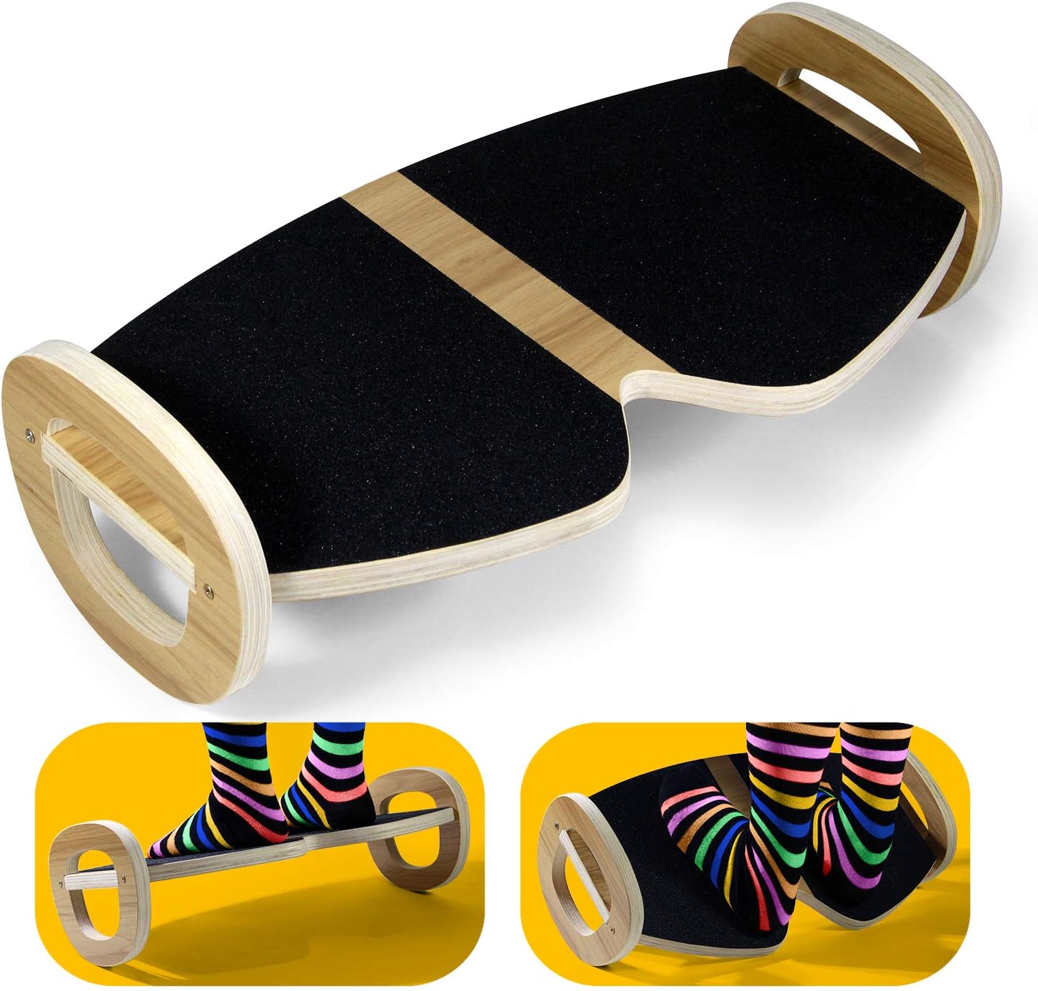 Yes4All Rocker Balance Board, Foot Rest Under Desk, Non-Slip, Ergonomic Pressure Relief for Posture Support, Home, Office Use (19Wx11L)