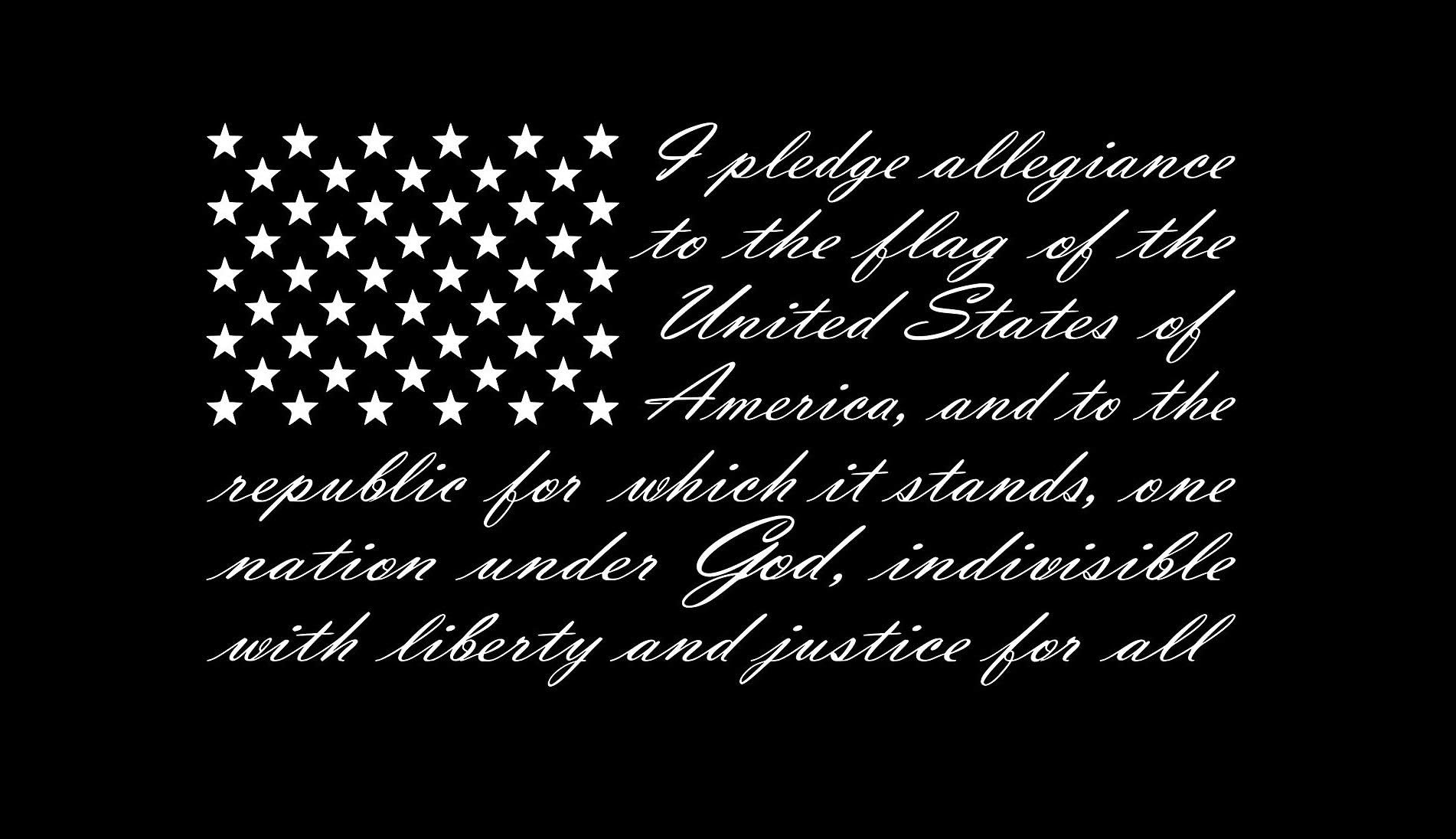 American Flag Pledge of Allegiance Vinyl Truck Window Sticker Decal (17" x 29")