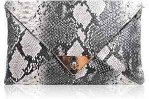 AISI Mily Women's Clutch Bag Messenger Shoulder Handbag Tote Bag Purse-Snakeskin clutch Envelope