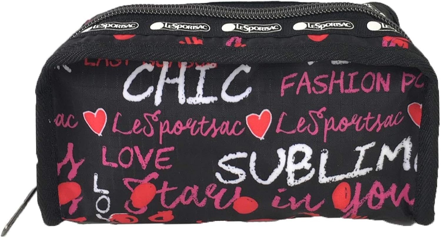 LeSportsac x Alber Elbaz Ivy Zip Cosmetic Case, Love Me Kiss Me Hot Pink