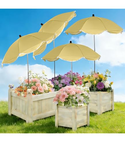 Hillban 6 Pack Plant Shade Umbrellas for Outdoor Plants 23.6